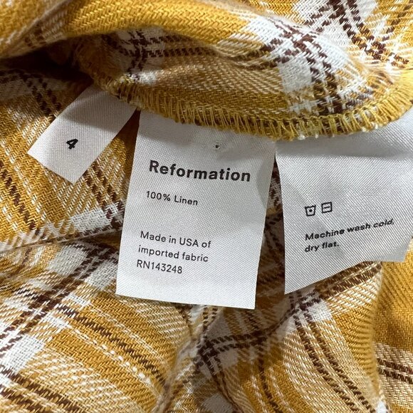 Reformation Yellow Plaid Dress - Picture 11 of 11